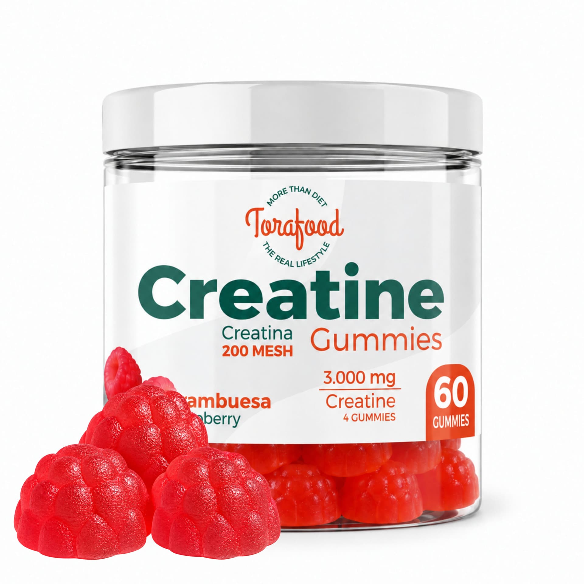 Gominolas de Creatina Sabor Frambuesa 60 Gummies