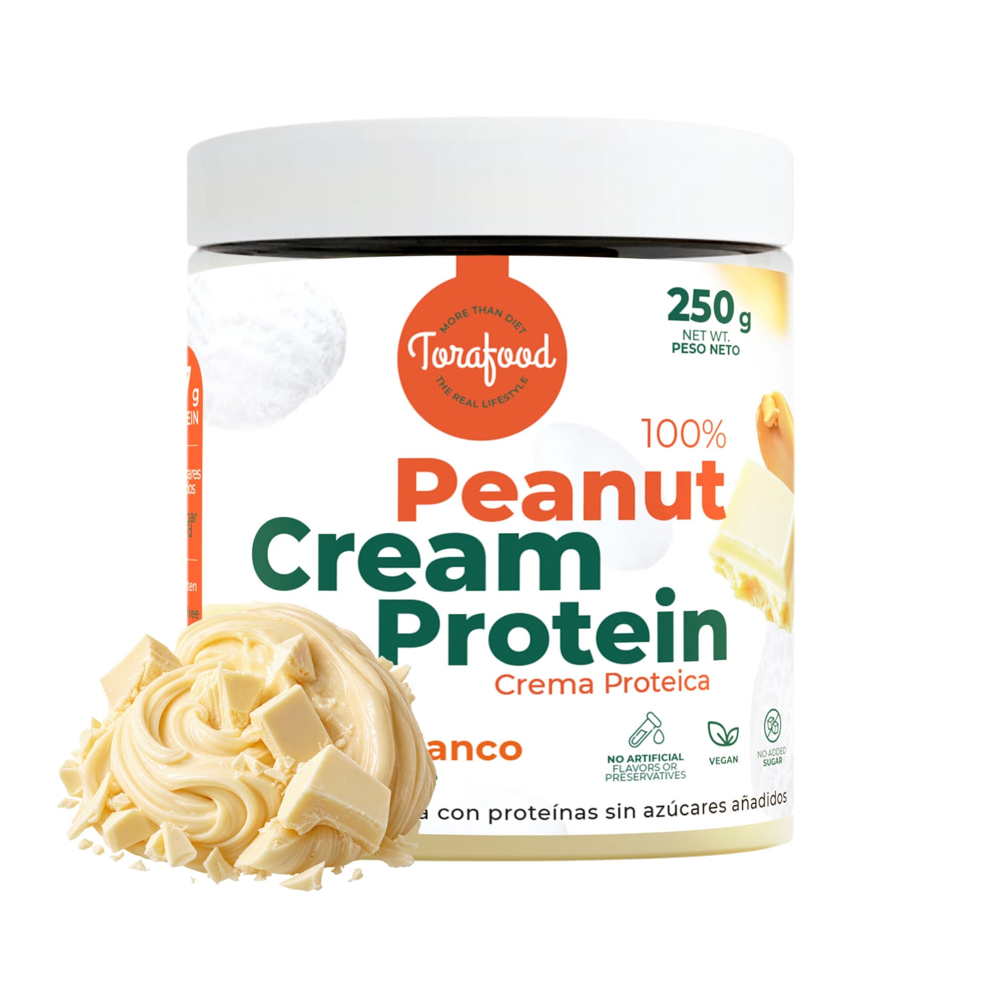 Crema de Cacahuete Sabor Chocolate Blanco 250G