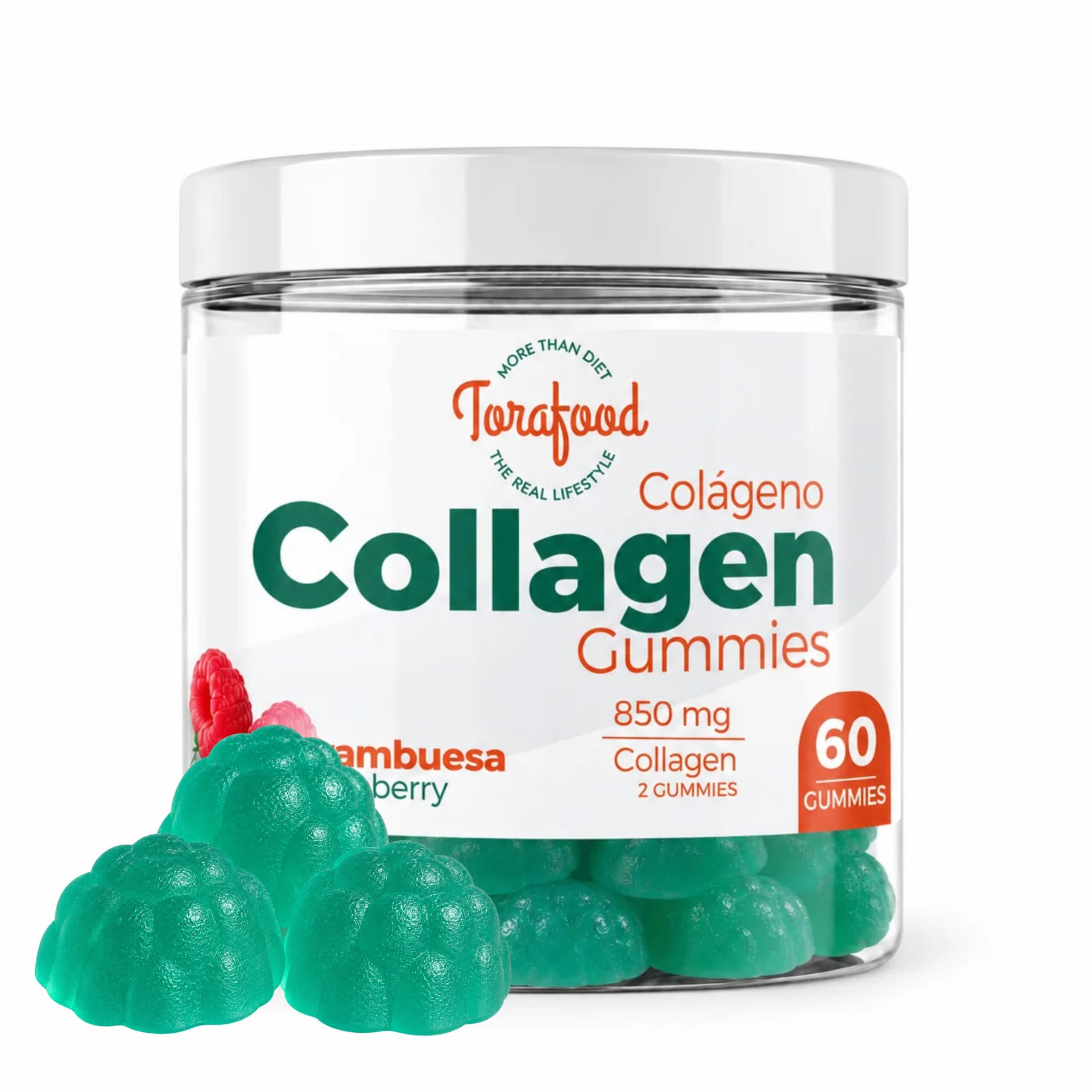 Gominolas de Colageno Sabor Frambuesa 60 Gummies