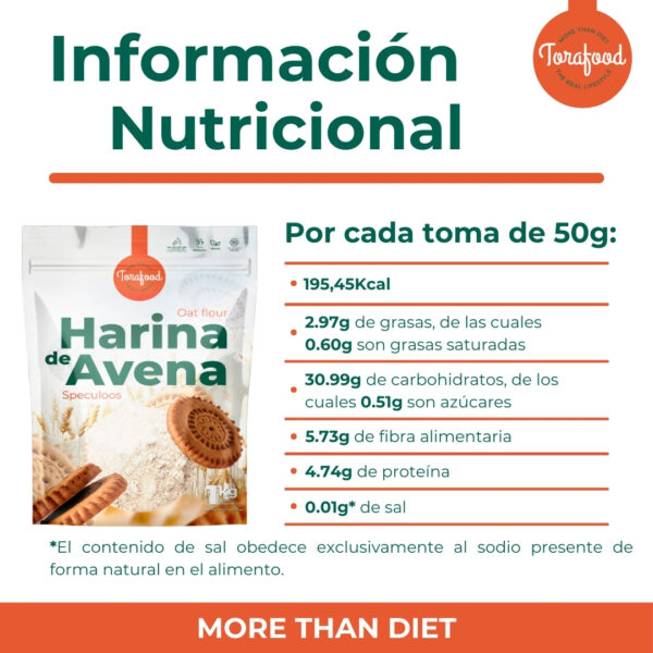 Harina de Avena Sabor Speculoos 1KG - Imagen 4