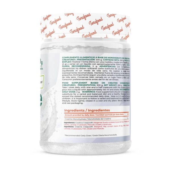 Creatina Creapure Monohidratada Neutra 300g - Imagen 3