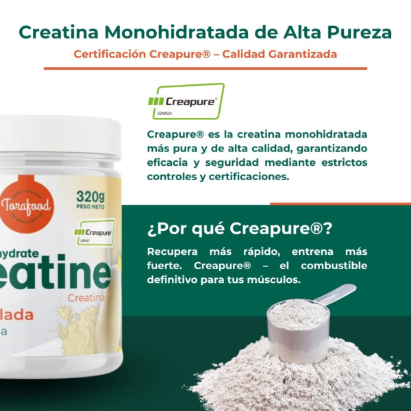 Creatina Creapure Monohidratada Piña Colada 320g - Imagen 3