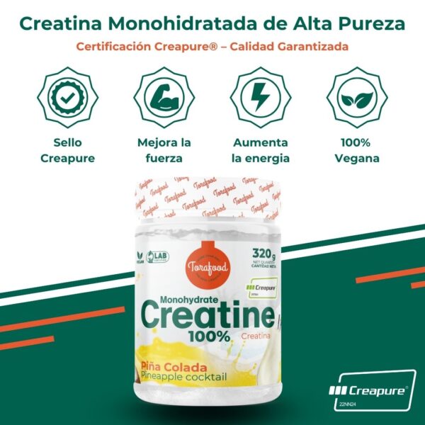 Creatina Creapure Monohidratada Piña Colada 320g - Imagen 5