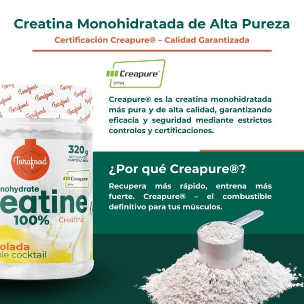 Creatina Creapure Monohidratada Piña Colada 320g - Imagen 6
