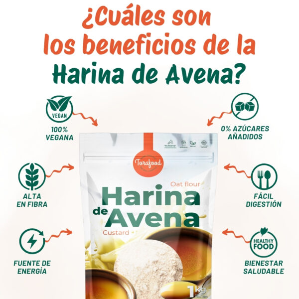 Harina de Avena Sabor Natillas 1KG - Imagen 3