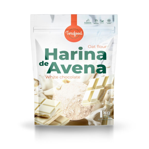 Harina de Avena Sabor Chocolate Blanco 1KG - Imagen 2