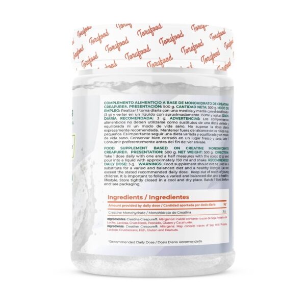Creatina Creapure Monohidratada Neutra 500G - Imagen 3