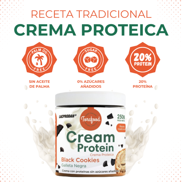 Crema Proteica Black Cookies Chips 250G - Imagen 3