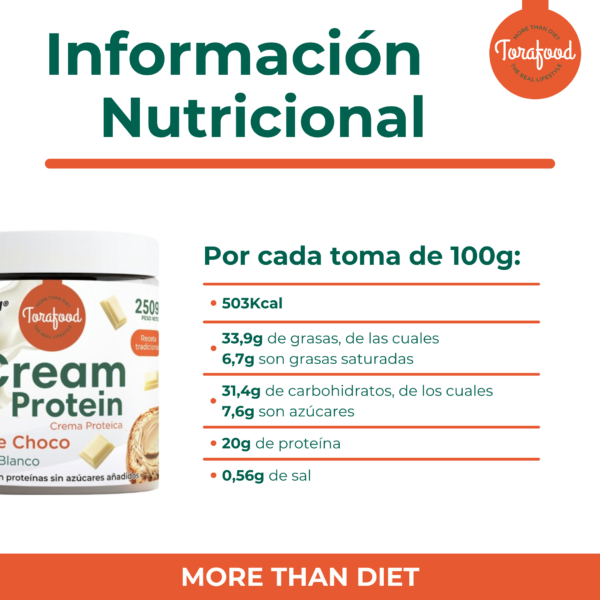 Crema Proteica Chocolate Blanco 250G - Imagen 4