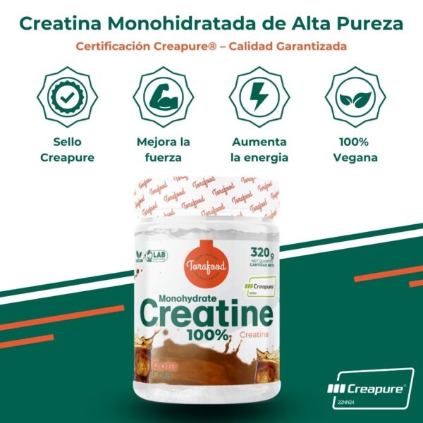 Creatina Creapure Monohidratada Sabor Cola 320G - Imagen 5