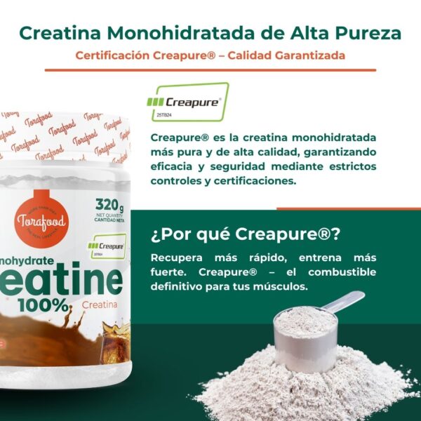 Creatina Creapure Monohidratada Sabor Cola 320G - Imagen 6