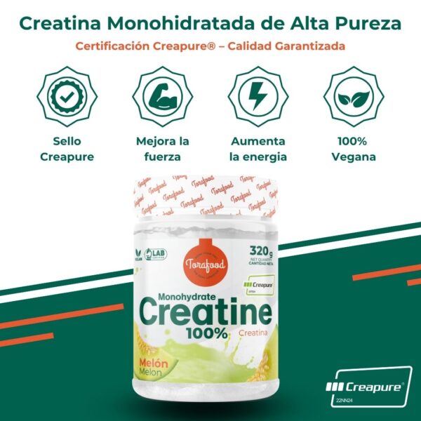 Creatina Creapure Monohidratada Sabor Melon 320G - Imagen 5