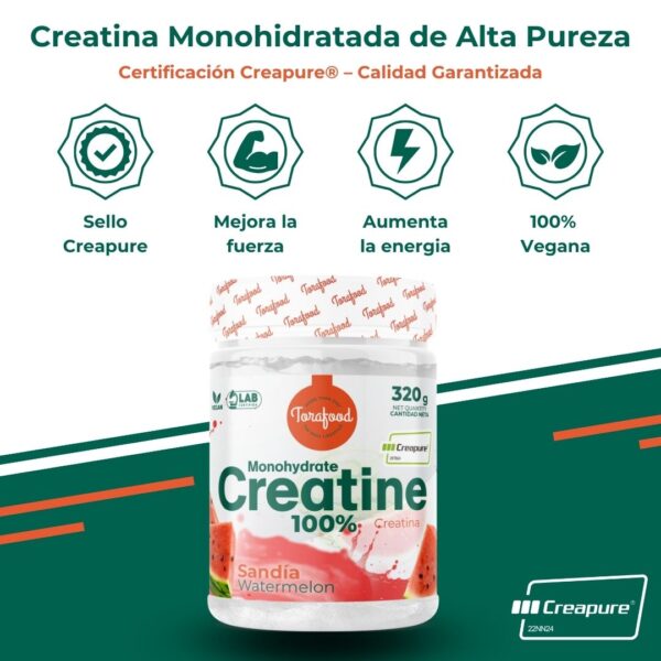 Creatina Creapure Monohidratada Sabor Sandia 320G - Imagen 5