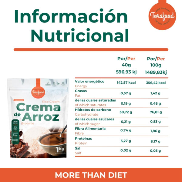 Crema de Arroz Sabor Brownie 1KG - Imagen 4