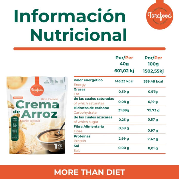 Crema de Arroz Sabor Galleta Maria 1KG - Imagen 4