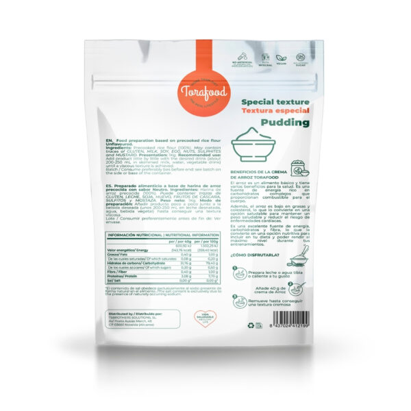 Crema de Arroz Sabor Neutro 1KG - Imagen 3