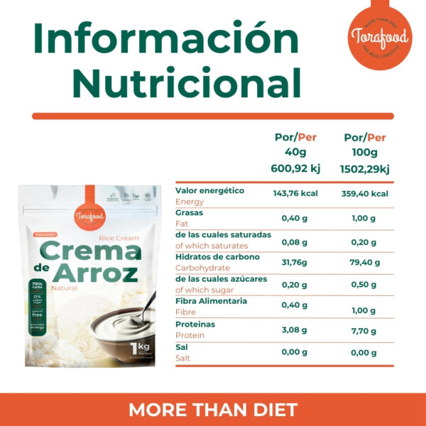 Crema de Arroz Sabor Neutro 1KG - Imagen 4